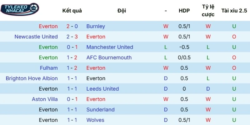 Màn thể hiện vừa qua của Everton